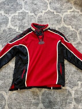 BOSS Red and Black Athletic Quarter-Zip Pullover